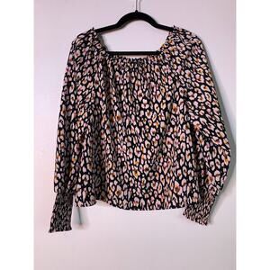Sanctuary women’s leopard pink and black dress shirt SIZE SMALL